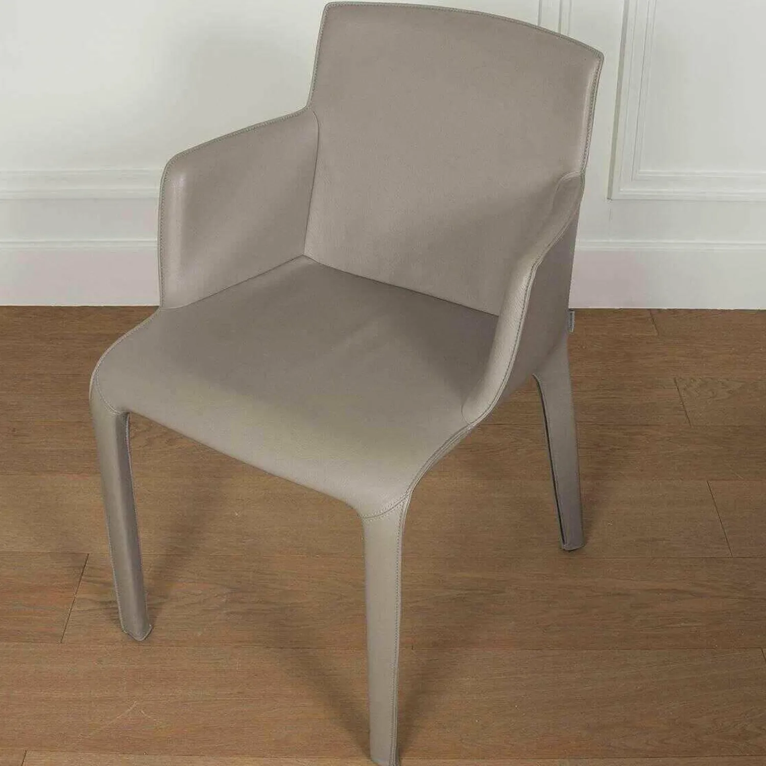 Walter Knoll Einzelstühle|Stuhl Gio Leder Torro Stone mit Armlehnen