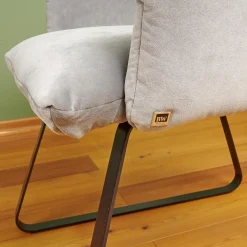 Bielefelder Werkstätten Einzelstühle|Stuhl Heaven Dining Mit Armlehnen Stoff City Velvet Reloaded Grau Kufe Metall Schwarz