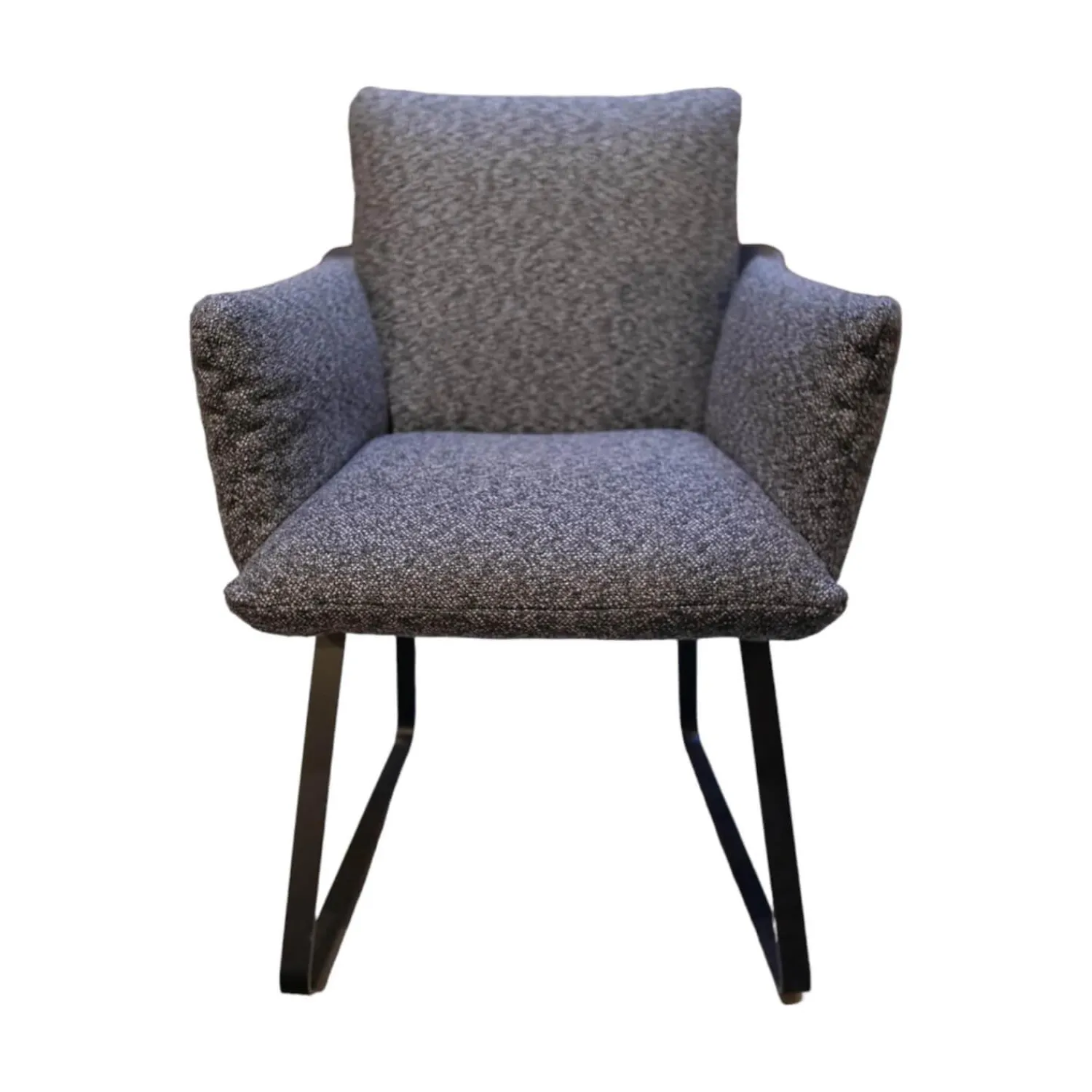 Bielefelder Werkstätten Einzelstühle|Stuhl Heaven Dining Stoff Mara Graphit Grau Gestell Metallkufe Schwarz Mit Armlehne