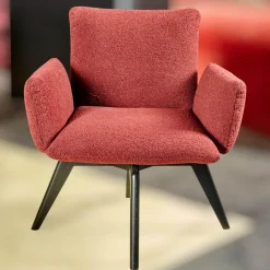 Bielefelder Werkstätten Einzelstühle|Stuhl Heaven Dining XL Stoff Lucie BW1788-111 Rot Holzuntergestell