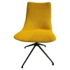 Werther Einzelstühle|Stuhl Jona Stoff Brera U 3280 Gelb Gestell Fußkreuz Schwarz Drehbar