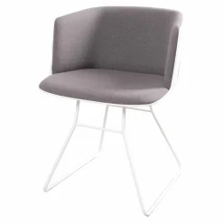 Lapalma Einzelstühle|Stuhl kleiner Sessel Cut Stoff C Hallingdal 65 Grau Gestell Weiß