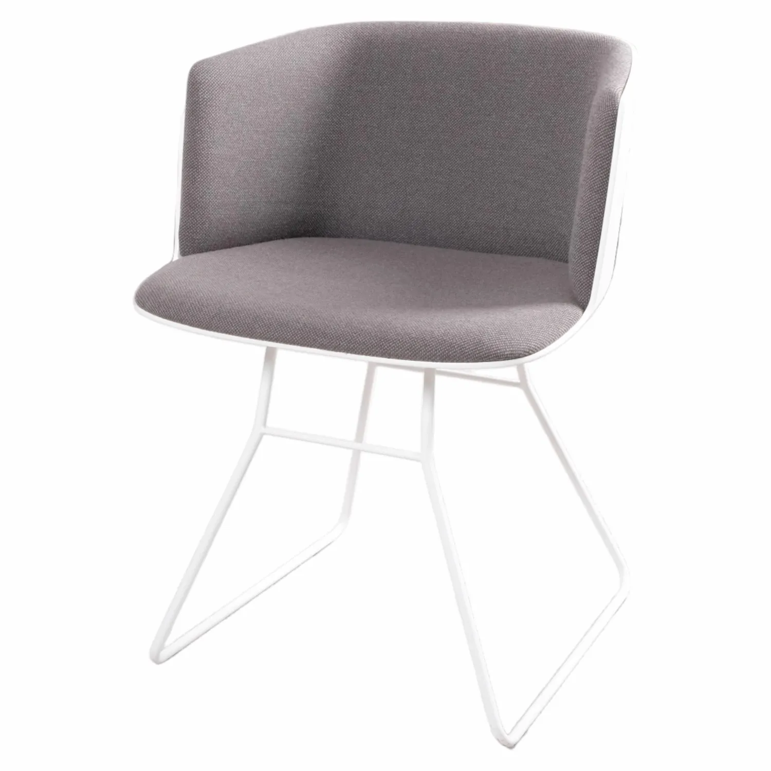 Lapalma Einzelstühle|Stuhl kleiner Sessel Cut Stoff C Hallingdal 65 Grau Gestell Weiß