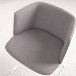 Lapalma Einzelstühle|Stuhl kleiner Sessel Cut Stoff C Hallingdal 65 Grau Gestell Weiß