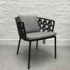 Vincent Sheppard Einzelstühle|Stuhl Leo Dining Chair Lava mit Sitz- und Rückenkissen Stoff Savanne Zink