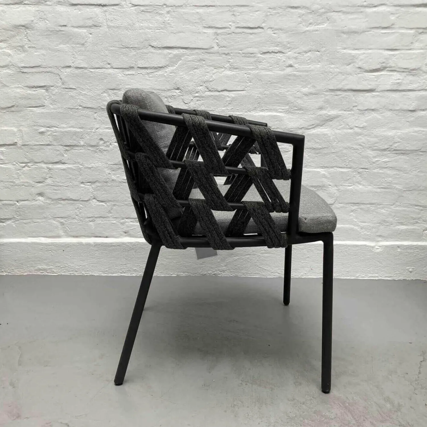 Vincent Sheppard Einzelstühle|Stuhl Leo Dining Chair Lava mit Sitz- und Rückenkissen Stoff Savanne Zink