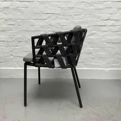 Vincent Sheppard Einzelstühle|Stuhl Leo Dining Chair Lava mit Sitz- und Rückenkissen Stoff Savanne Zink