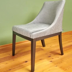 Bielefelder Werkstätten Einzelstühle|Stuhl Leona Stoff Khai JAB 1023 094 Grau Gestell Eiche Schwarz Gebeizt