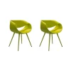 Züco Stuhlsets|Stuhl Little Perillo Schale Hartschaum Hellgrün Gestell Alu Hellgrün