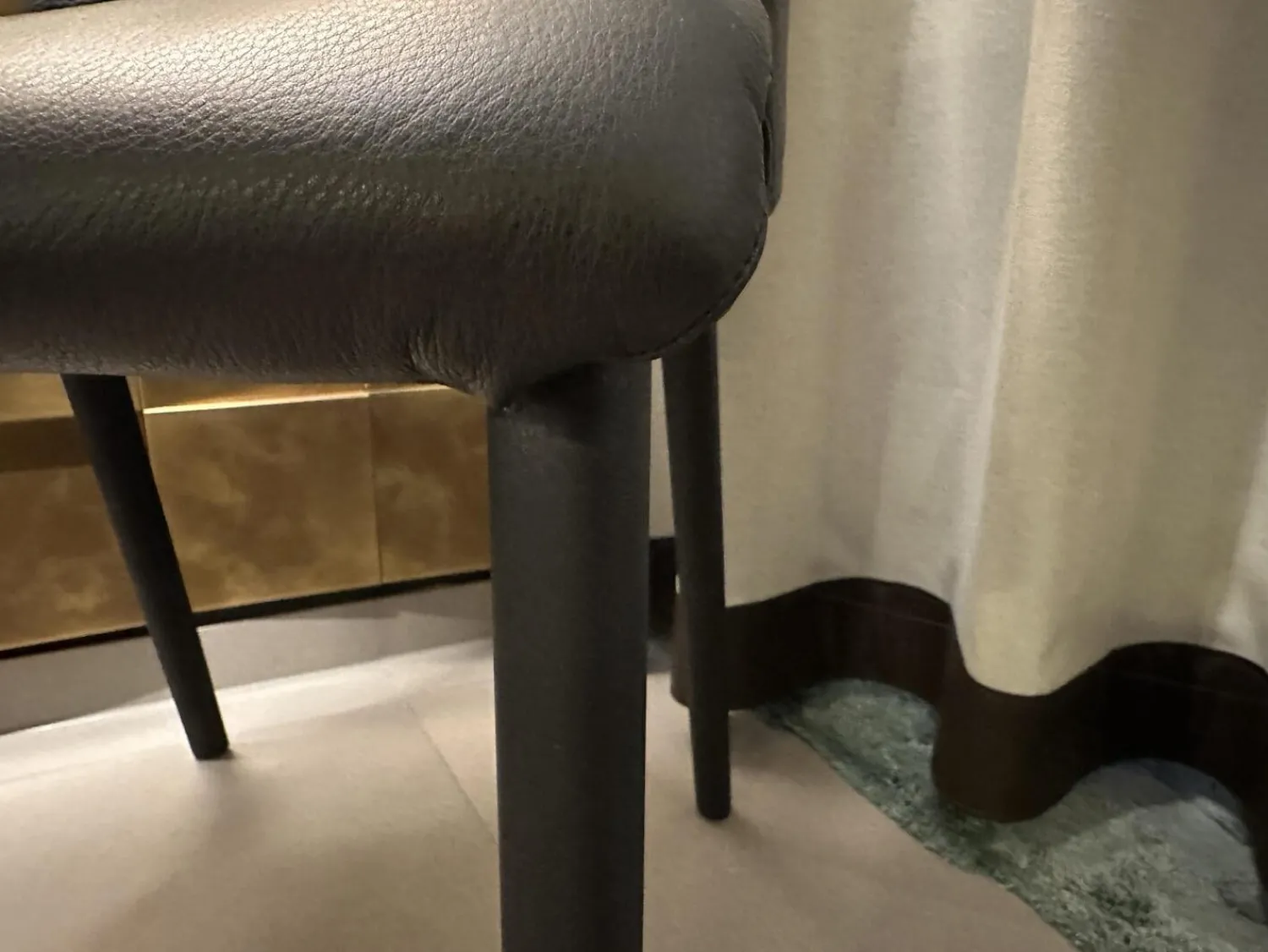 Walter Knoll Einzelstühle|Stuhl Liz Wood 1323 Leder Congress 1399 Dark Bronze Braun Gestell Eiche Geflammt