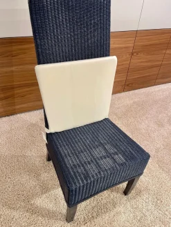 Krüger & Krüger Einzelstühle|Stuhl Lloyd Loom Jock Metalldrahtgestell Mit Kraftpapierumwickelung Blau Mit Kissen Naturweiß Weiß