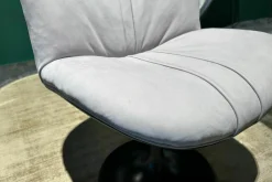 Baxter Einzelstühle|Stuhl Marilyn Leder Kashmir lilas Flieder Grau Gestell Metall Schwarz Lackiert