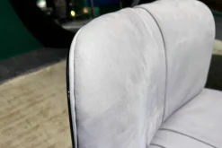 Baxter Einzelstühle|Stuhl Marilyn Leder Kashmir lilas Flieder Grau Gestell Metall Schwarz Lackiert