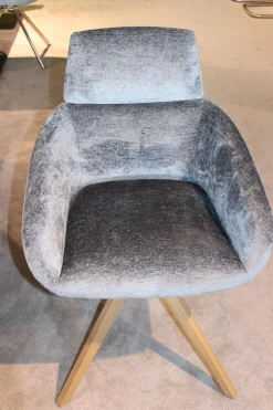 Venjakob Einzelstühle|Stuhl Marleen Stoff Frankfurt Grau Gestell Wildeiche Geölt