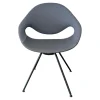 Tonon Einzelstühle|Stuhl Moon Stoff Dunkelgrau 4 MC Füße Schwarz