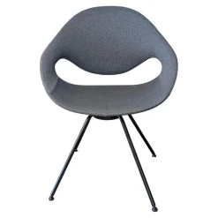 Tonon Einzelstühle|Stuhl Moon Stoff Dunkelgrau 4 MC Füße Schwarz