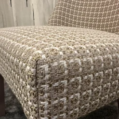 Oasis Einzelstühle|Stuhl Musa 1 Stoff Dedar Cherie Duna Beige Füße Holz Grau Beige Lackiert