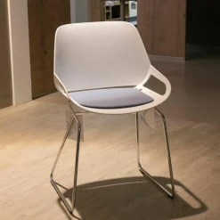 Aeris Einzelstühle|Stuhl Numo 1 Sitzschale Kunststoff Weiß Gestell Chrom Glanz