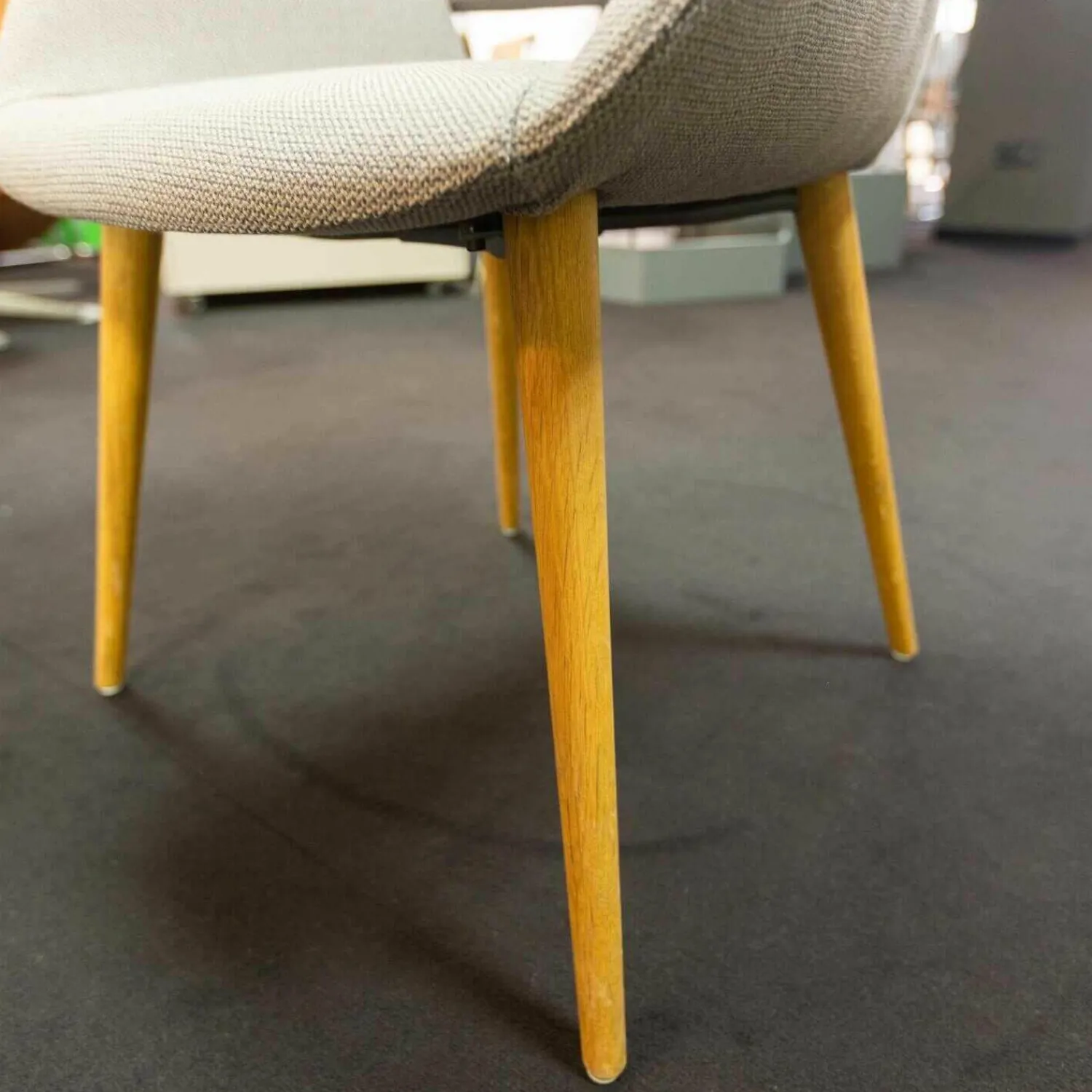 Wilkhahn Einzelstühle|Stuhl Occo Conference Stoff Credo 17 Hellbraun Untergestell Eiche Natur