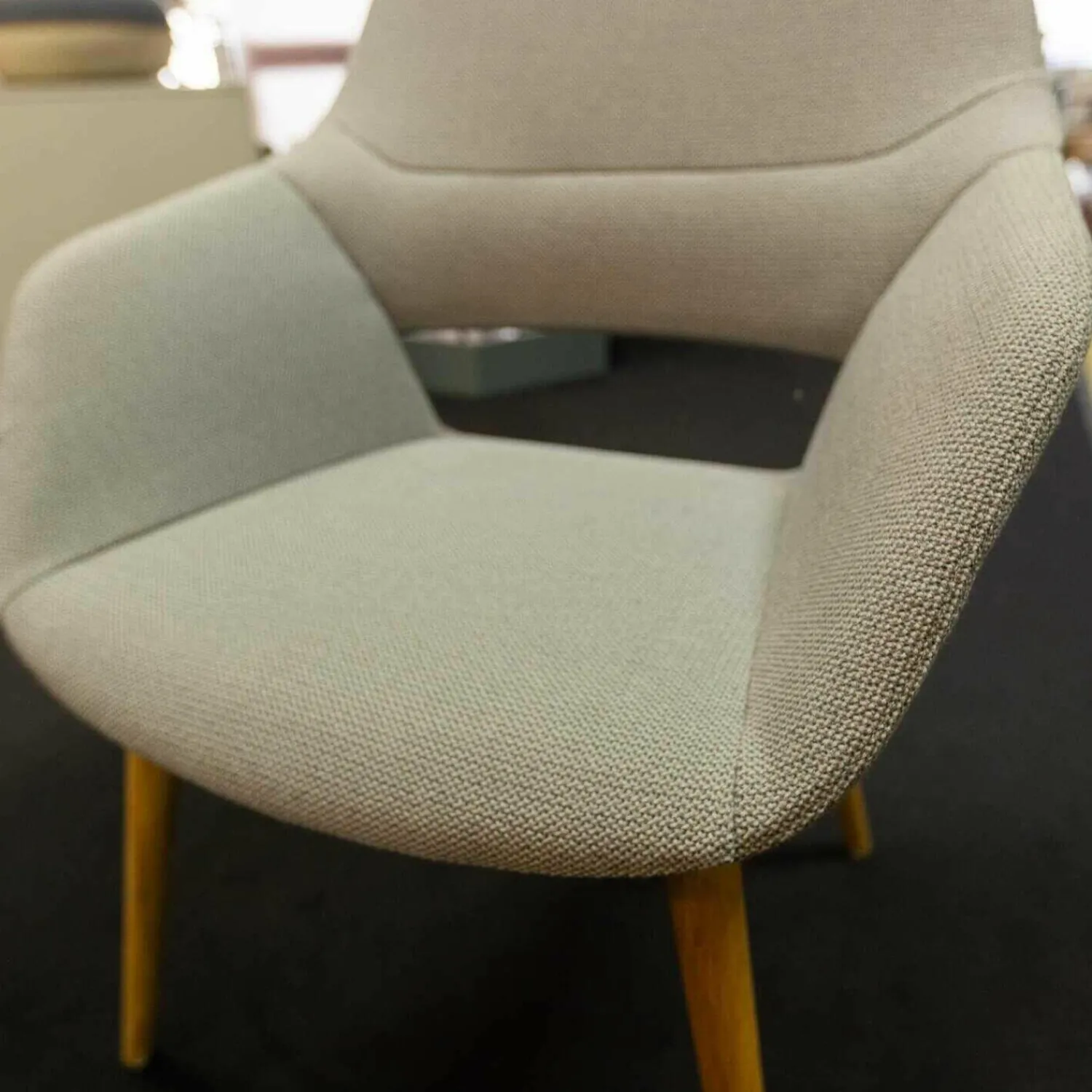 Wilkhahn Einzelstühle|Stuhl Occo Conference Stoff Credo 17 Hellbraun Untergestell Eiche Natur