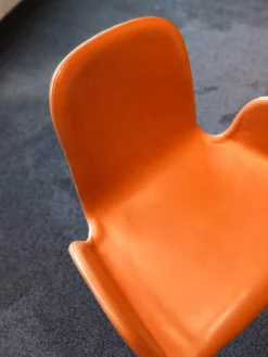 More Einzelstühle|Stuhl Pec Leder Tabak Braun mit Armlehnen