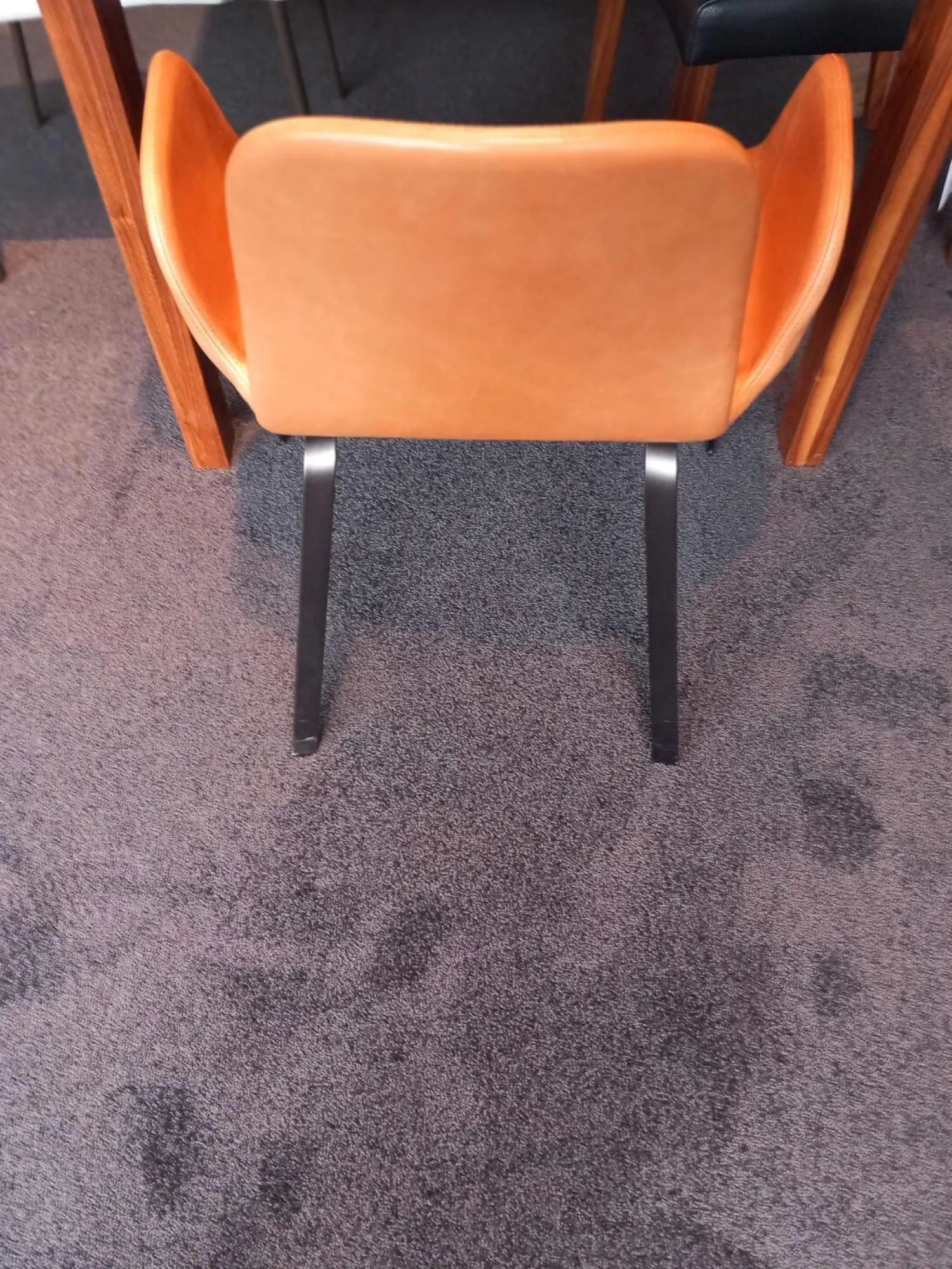 More Einzelstühle|Stuhl Pec Leder Tabak Braun mit Armlehnen