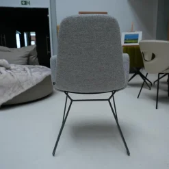 KFF Einzelstühle|Stuhl Plies Stoff Hallingdal 116 Weiß-Grau Drahtkufengestell Eisenblank M15