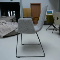 KFF Einzelstühle|Stuhl Plies Stoff Hallingdal 116 Weiß-Grau Drahtkufengestell Eisenblank M15