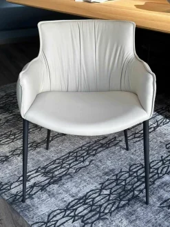 Cattelan Italia Einzelstühle|Stuhl Rhonda Softleder 948 Lino Beige