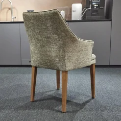 Bielefelder Werkstätten Einzelstühle|Stuhl Saloni Stoff Franca D-121 Beige Grau mit Armlehne