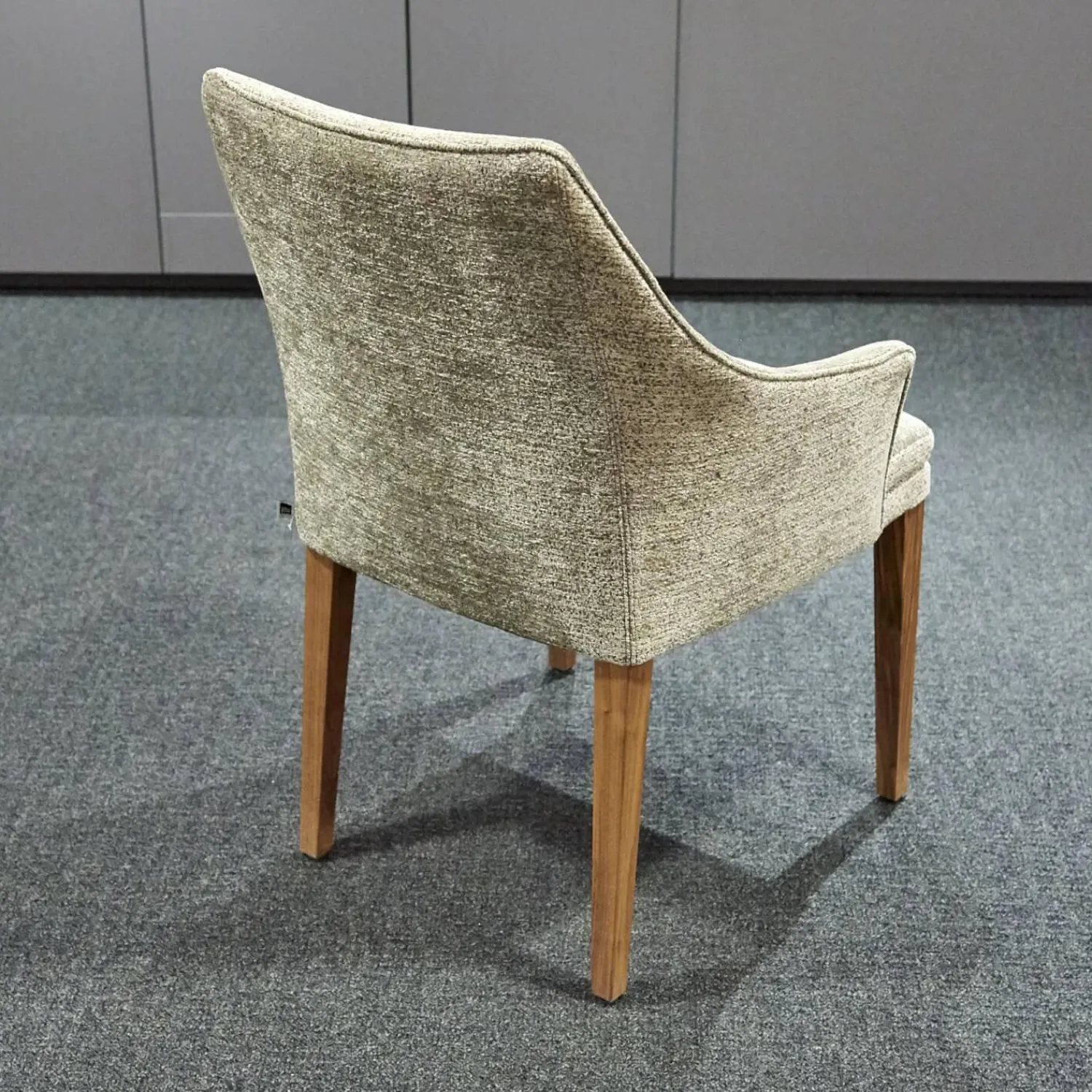 Bielefelder Werkstätten Einzelstühle|Stuhl Saloni Stoff Franca D-121 Beige Grau mit Armlehne