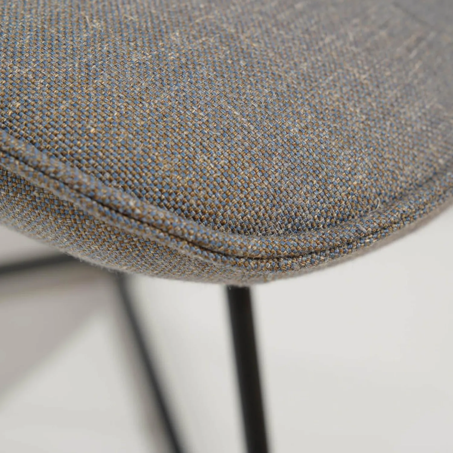 Rolf Benz Einzelstühle|Stuhl SE383 Bezug Stoff 05.217 Blaugrau Metallfuß Lackiert Verkehrsschwarz