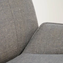 Rolf Benz Einzelstühle|Stuhl SE383 Bezug Stoff 05.217 Blaugrau Metallfuß Lackiert Verkehrsschwarz