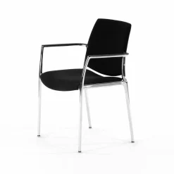 Kusch + Co Einzelstühle|Stuhl Sessel Capa Stoff Gr. 3 Bass 193 Schwarz Gestell Aluminium Verchromt