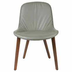 Walter Knoll Stuhlsets|Stuhl Sheru Leder Congress 1440 Marram Grau Gestell Nussbaum