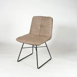 Wittmann Einzelstühle|Stuhl Shilo Stoff Montana Dove Cut Leder Toro Taube Fuß Drahtgestell Black Grey