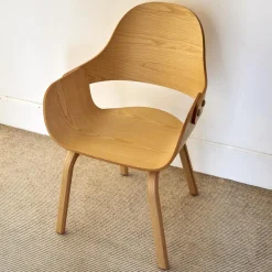 BD Barcelona Einzelstühle|Stuhl Showtime Nude Wooden Esche Natur Sitzkissen Medle Y12 Blau