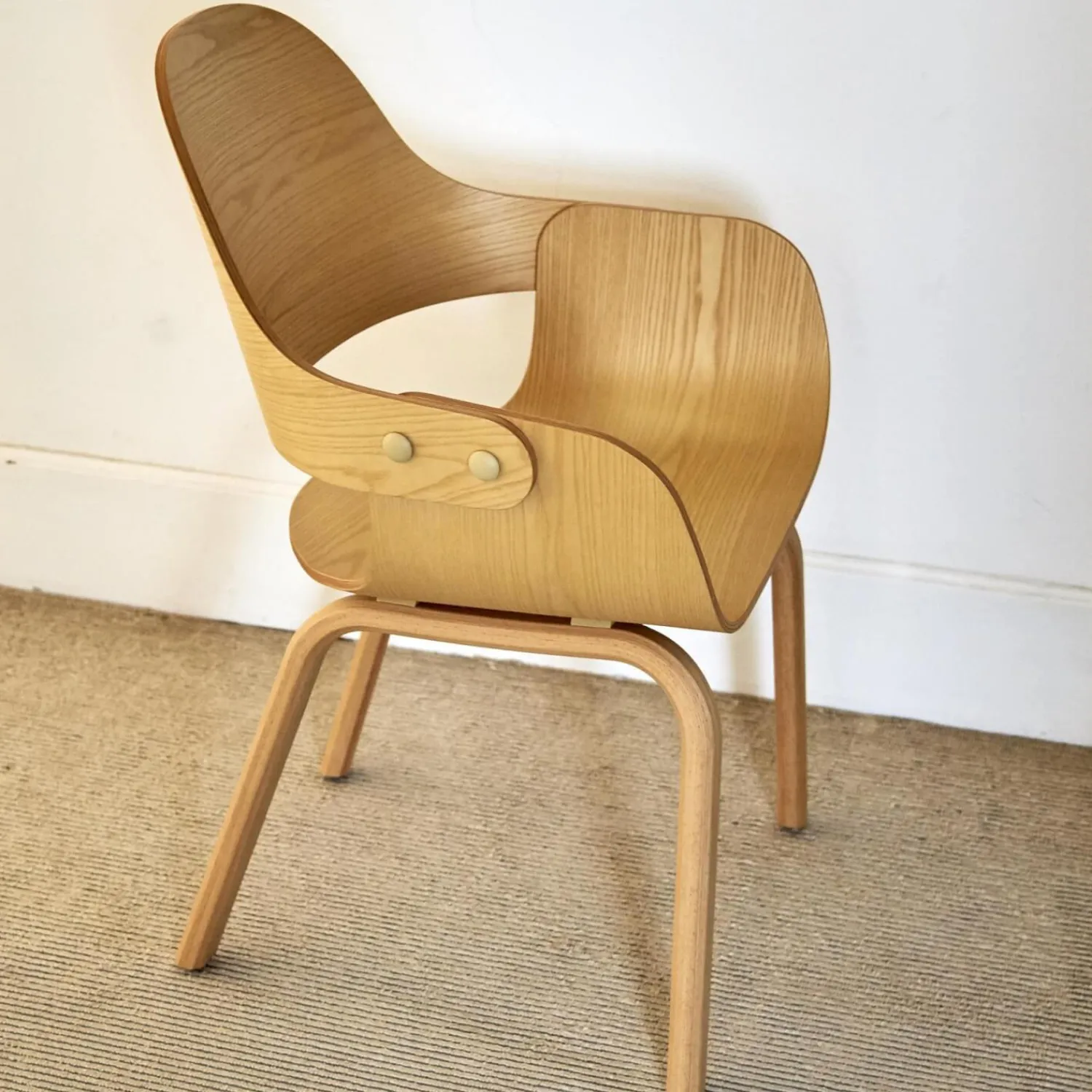 BD Barcelona Einzelstühle|Stuhl Showtime Nude Wooden Esche Natur Sitzkissen Medle Y12 Blau