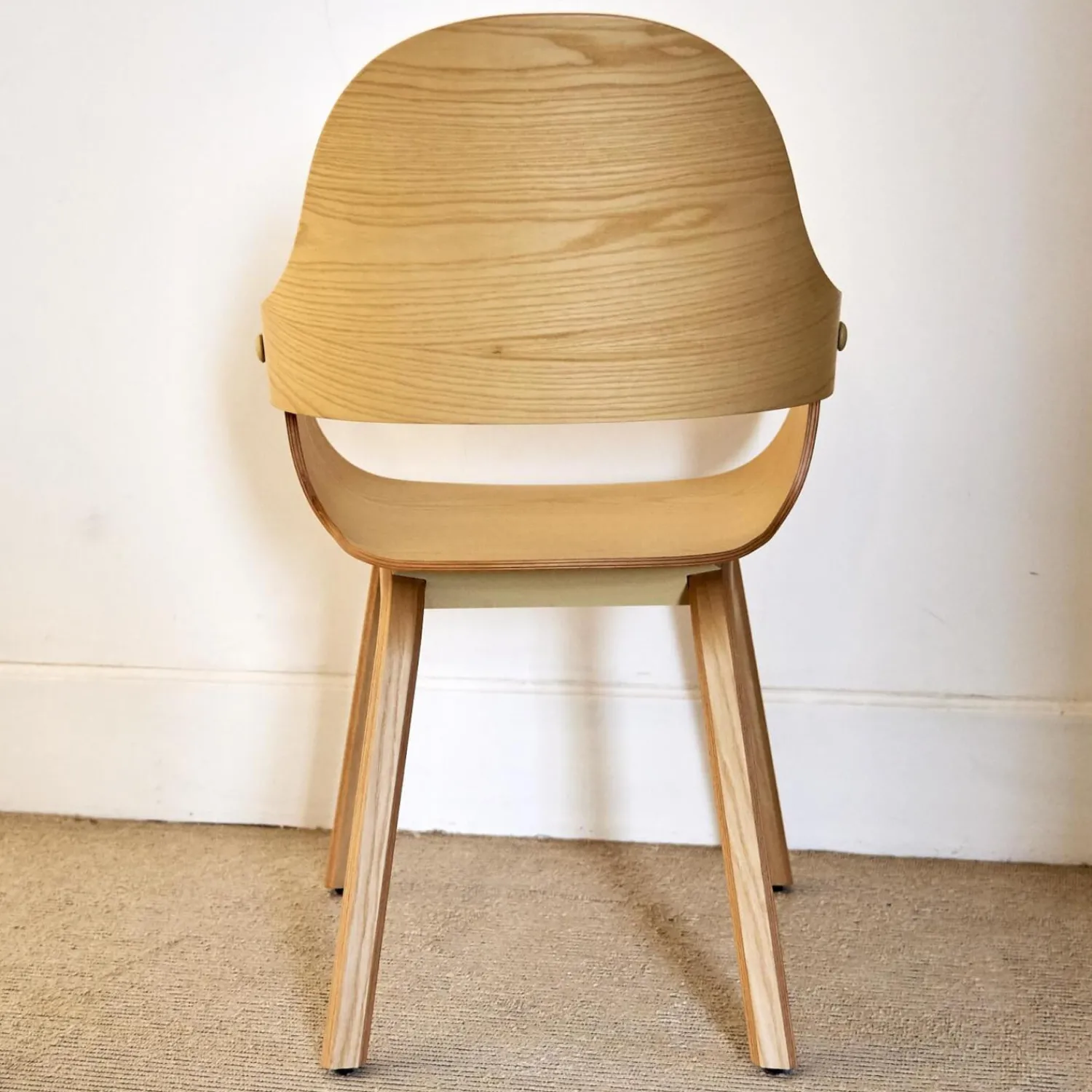 BD Barcelona Einzelstühle|Stuhl Showtime Nude Wooden Esche Natur Sitzkissen Medle Y12 Blau