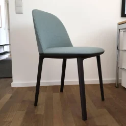 Vitra Einzelstühle|Stuhl Softshell Side Chair Stoff Credo Delfin Stahlblau