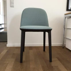 Vitra Einzelstühle|Stuhl Softshell Side Chair Stoff Credo Delfin Stahlblau