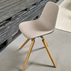 Tonon Einzelstühle|Stuhl Step Bezug Eco Kunstleder Schlamm Gestell Eiche