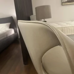 Tonon Einzelstühle|Stuhl UP Chair Leder 7 Beige 4 Fuß Gestell Nussbaum Drehbar