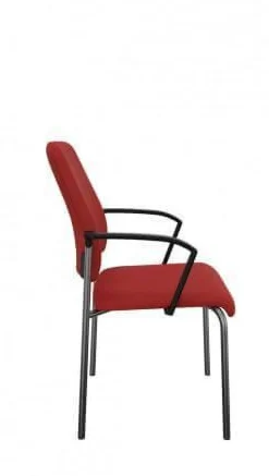 Interstuhl Einzelstühle|Stuhl Vierfuß 450G Goal Bezug Stoff Field Karminrot 662 Stahlrohrgestell Schwarz Mit Armlehnen