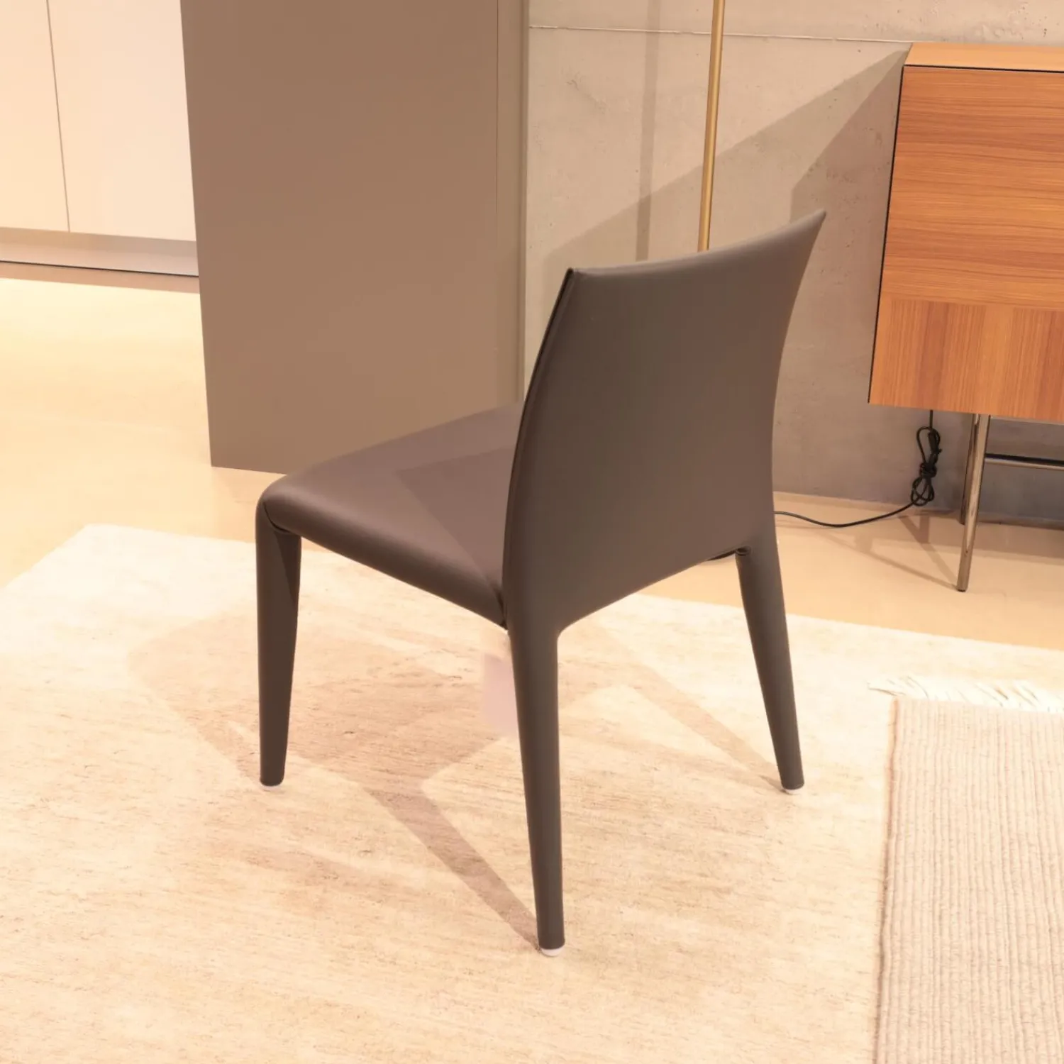 B&B Italia Einzelstühle|Stuhl Vol Au Vent SVL Lederbezogen Beta BT 251 1231251 Grau