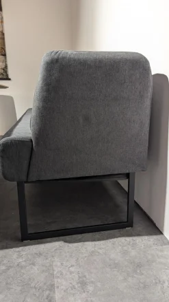 K+W Stuhlsets|Stuhlgruppe 6222 Mit Bank Stoff 0565 82 Fango Grau Gestell Metall Schwarz Inklusive 2 Kissen