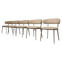 Maxalto Stuhlsets|Stuhlgruppe Caratos Bezug Stoff Liseo Grau 2552115 Gestell Aluminium Bernstein Lackiert