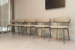 Maxalto Stuhlsets|Stuhlgruppe Caratos Bezug Stoff Liseo Grau 2552115 Gestell Aluminium Bernstein Lackiert