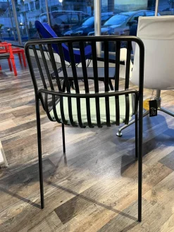 Brunner Einzelstühle|Stuhll Crona Steel 6340 Vierfußstahlgestell Sitzlamellen Aus Flachstahl Lava Schwarz Mit Sitzkissen Stoffbezug 6/0310840 Patio Farbe 840 Grün