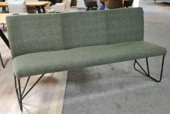 Natura Stuhlsets|Stuhlset Nashville Stoff Alpine Thyme Grün Gestell Metall Schwarz mit Bank